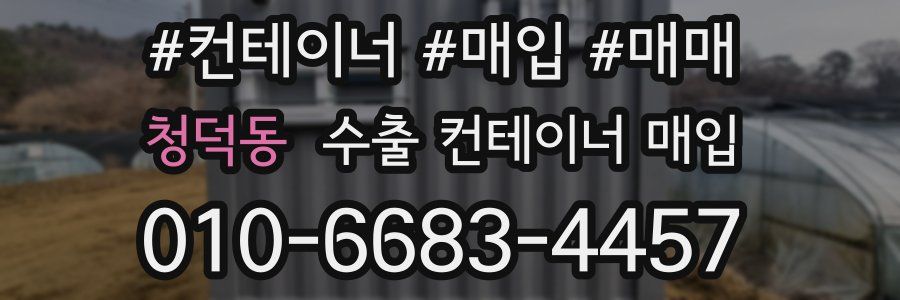 청덕동 수출 컨테이너 매입