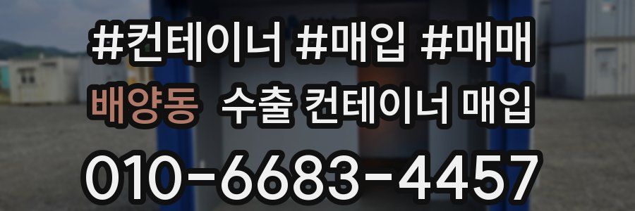배양동 수출 컨테이너 매입