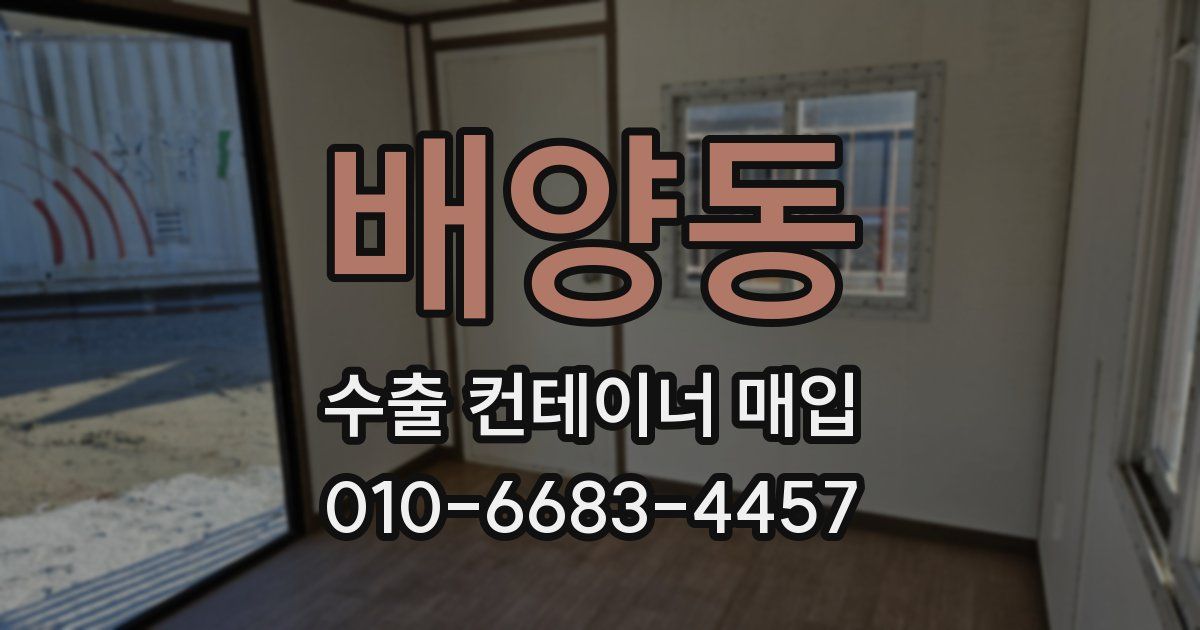 배양동 수출 컨테이너 매입