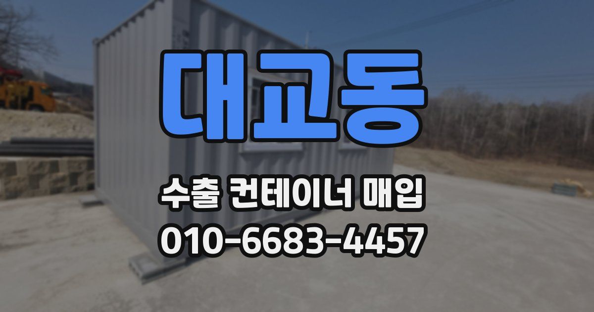 대교동 수출 컨테이너 매입