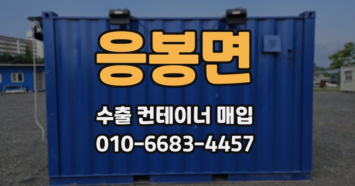 응봉면 수출 컨테이너 매입