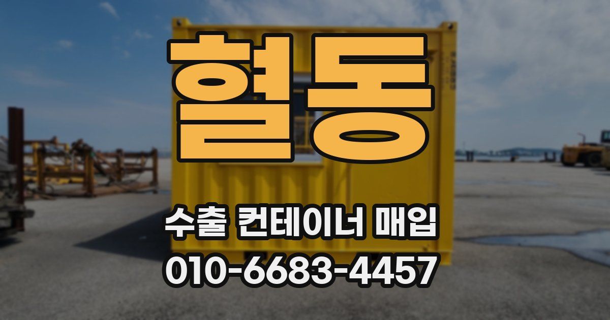혈동 수출 컨테이너 매입