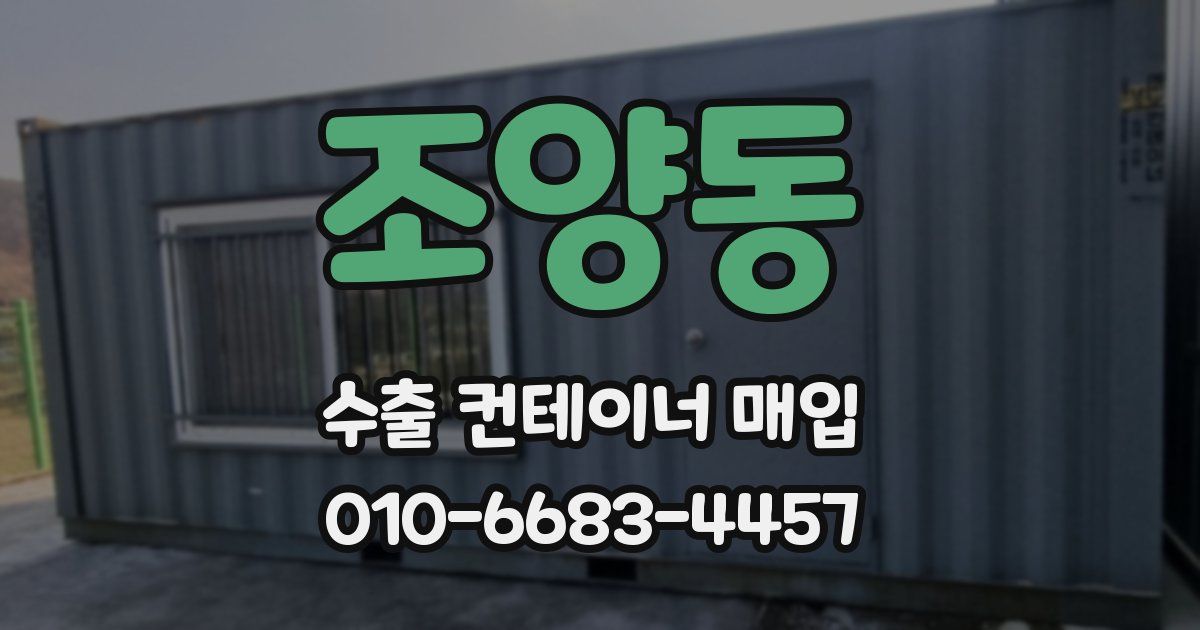 조양동 수출 컨테이너 매입