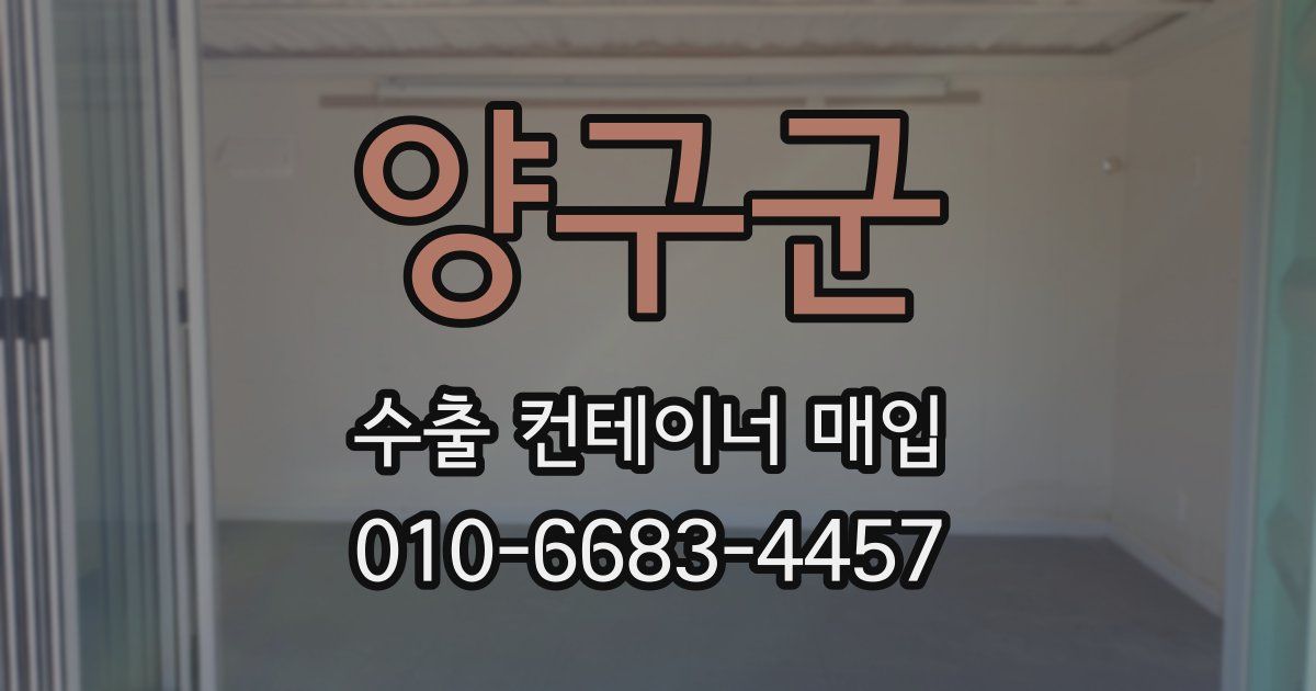 양구군 수출 컨테이너 매입