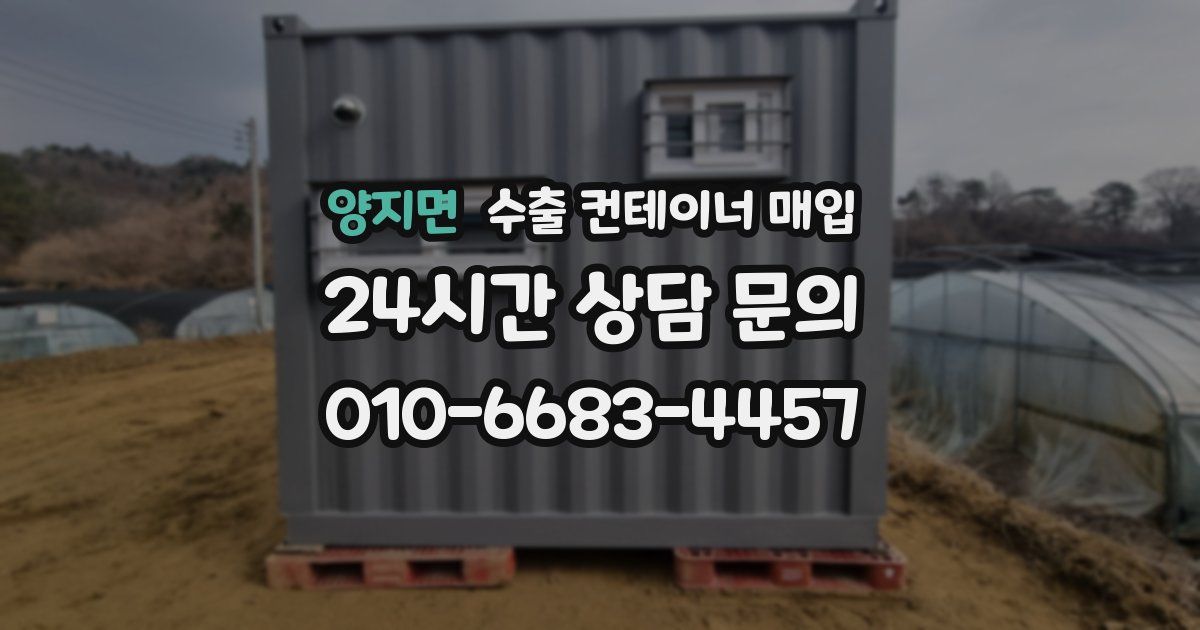 양지면 수출 컨테이너 매입