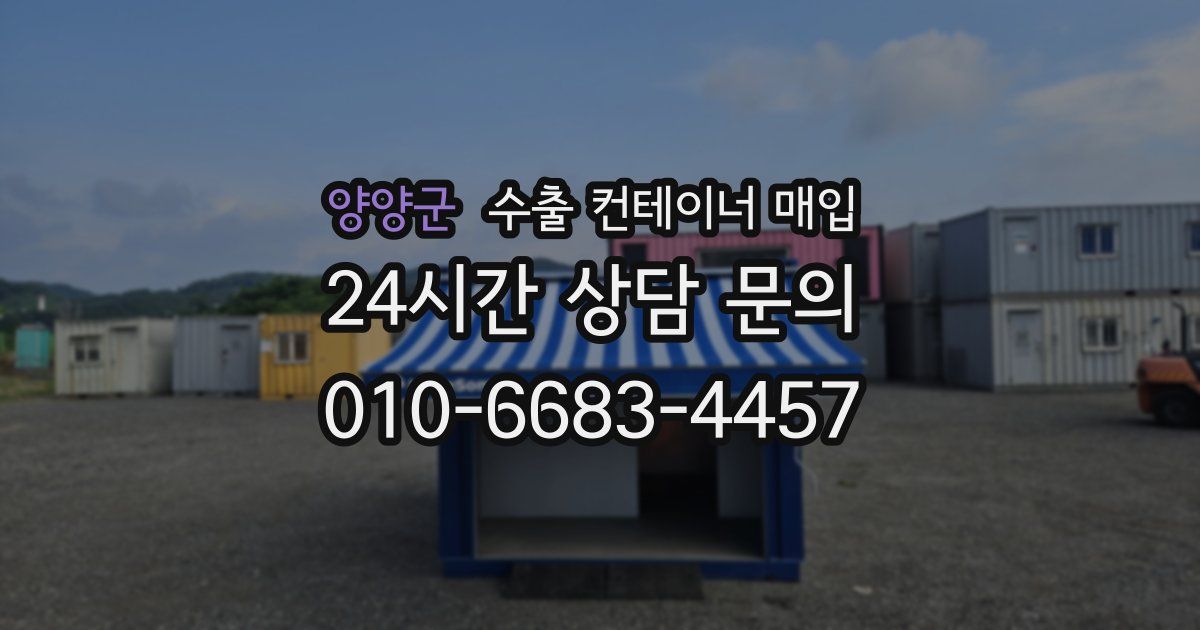 양양군 수출 컨테이너 매입