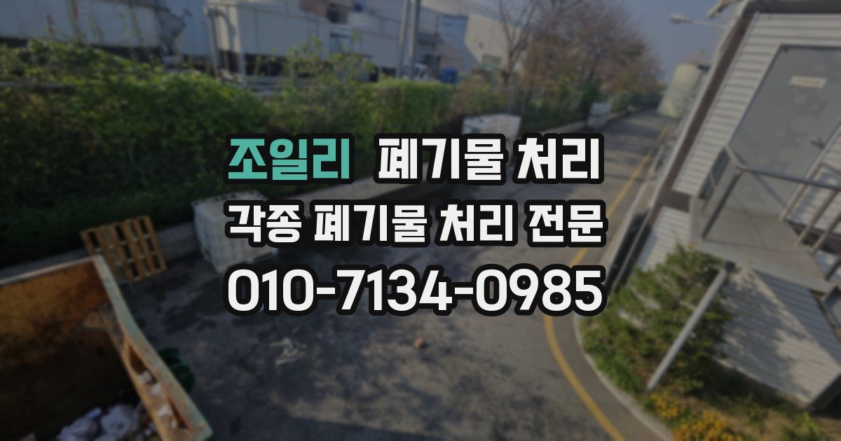 조일리 폐기물 수거