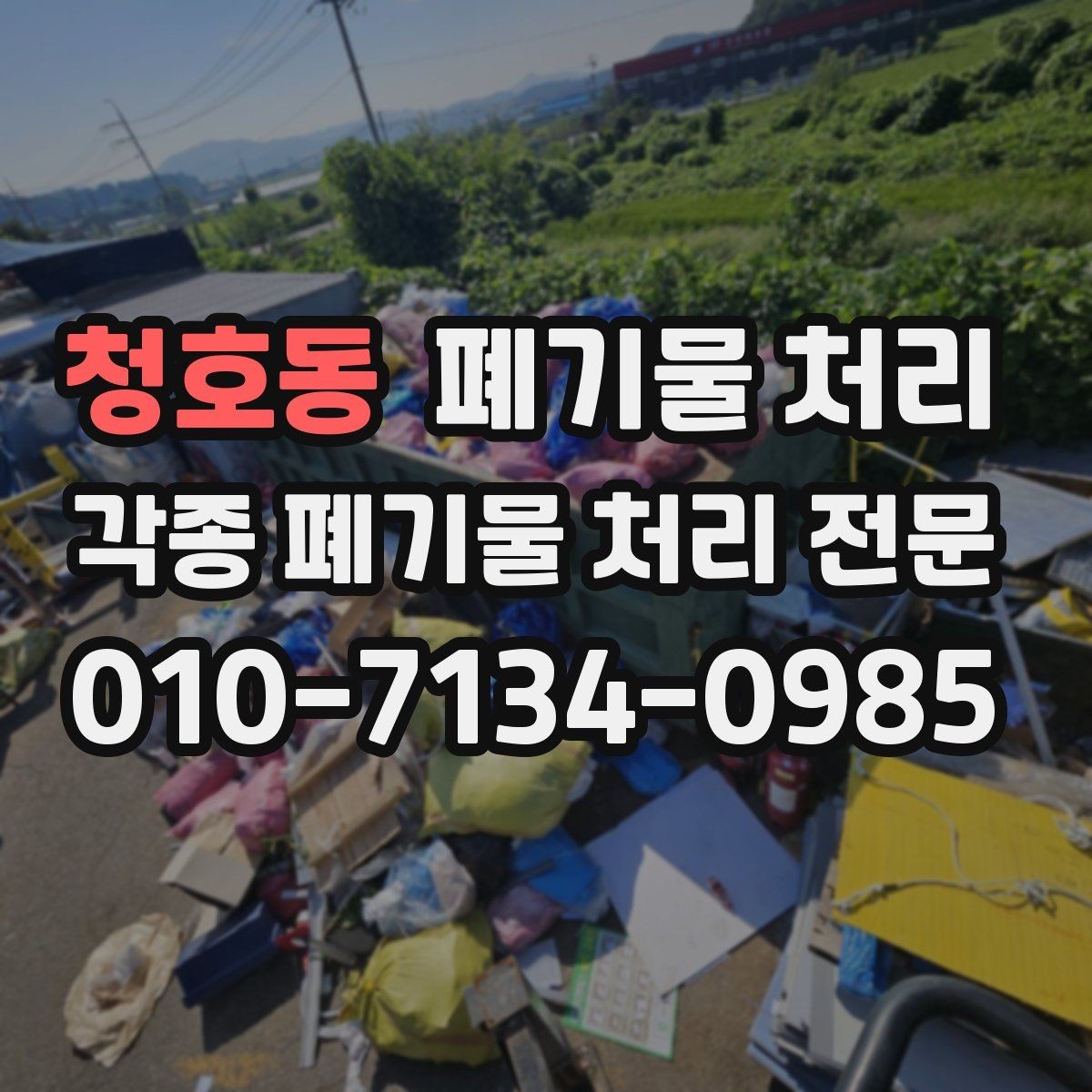 청호동 폐기물 처리 현장 사진은 어디를 찍어야 할까