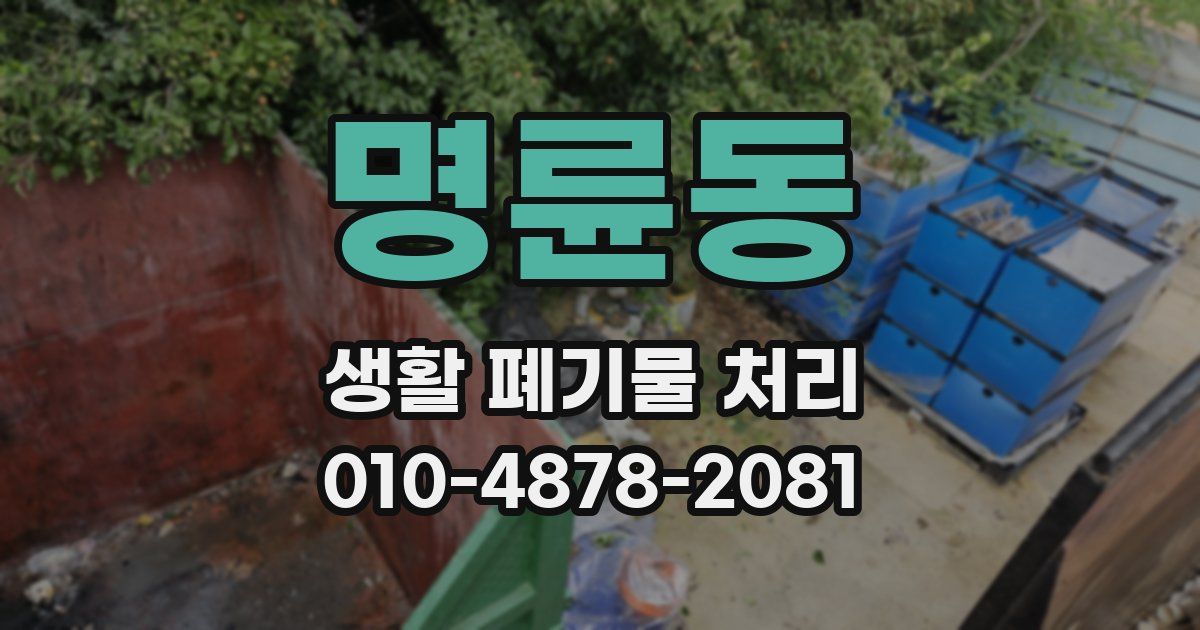 명륜동 생활 폐기물 처리