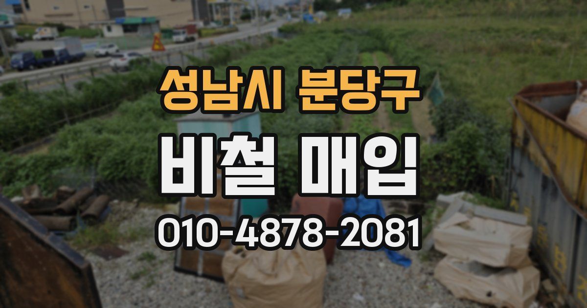 성남시 분당구 비철 매입