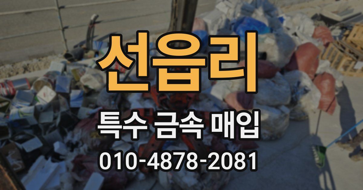 선읍리 특수 금속 매입