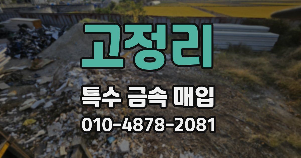 고정리 특수 금속 매입