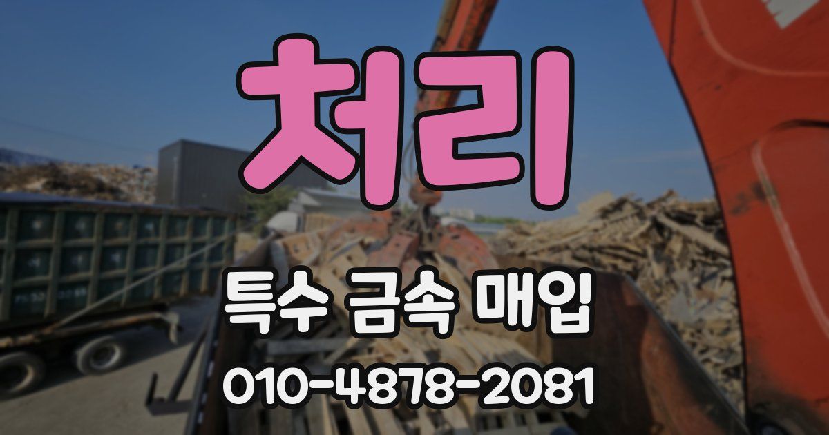 처리 특수 금속 매입