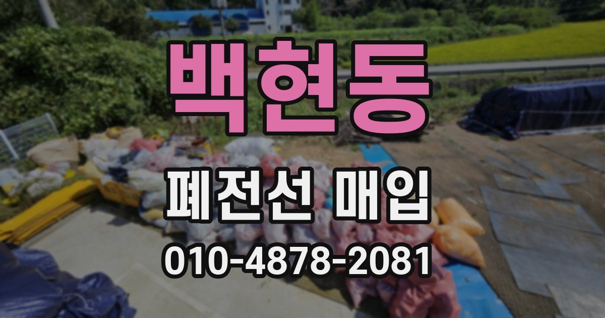 백현동 폐전선 매입