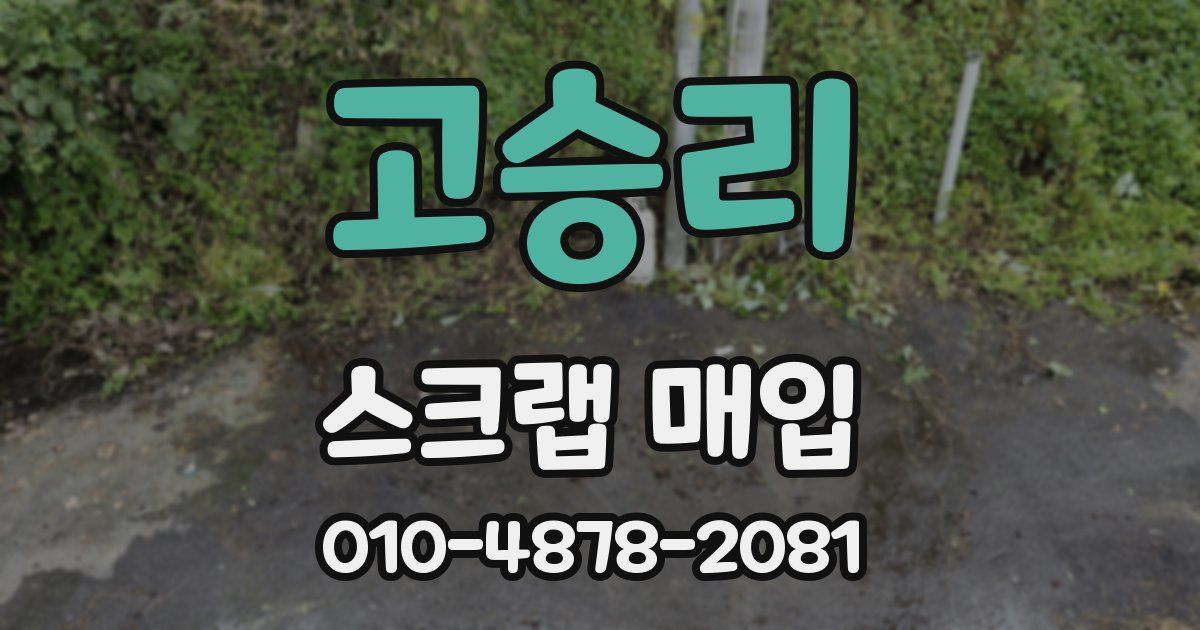 고승리 스크랩 매입