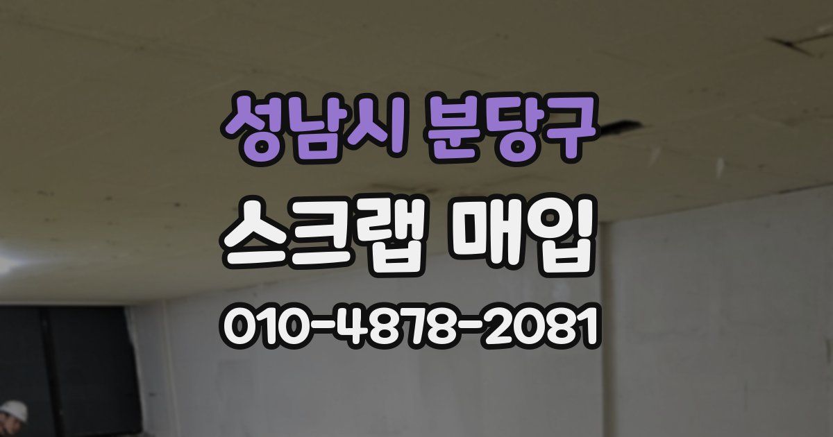 성남시 분당구 스크랩 매입