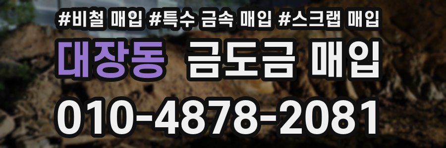 대장동 금도금 매입