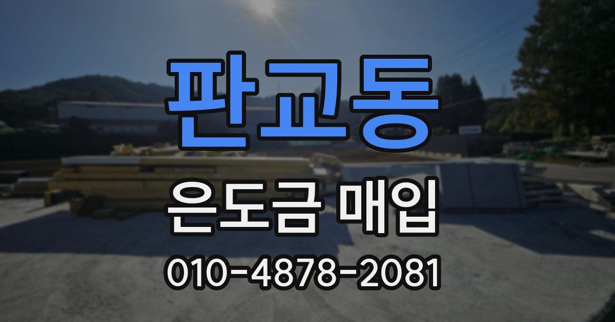 판교동 은도금 매입