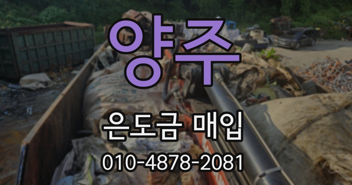 양주 은도금 매입