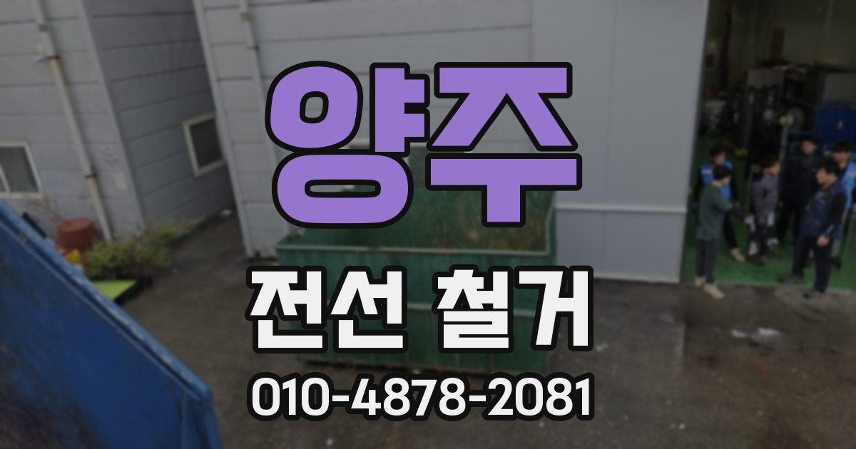 양주 전선 철거
