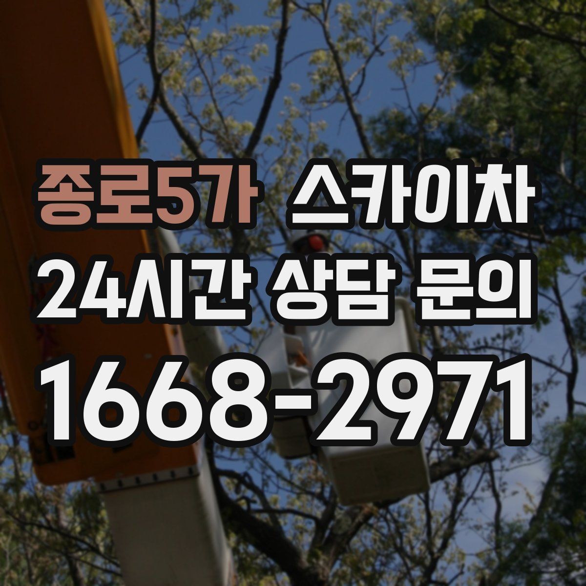 종로5가 스카이차 작업 후 마감 점검으로 깔끔하게 마무리