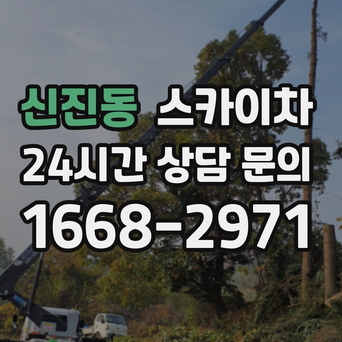신진동 스카이차 주변 장애물 때문에 작업 반경이 제한될 때