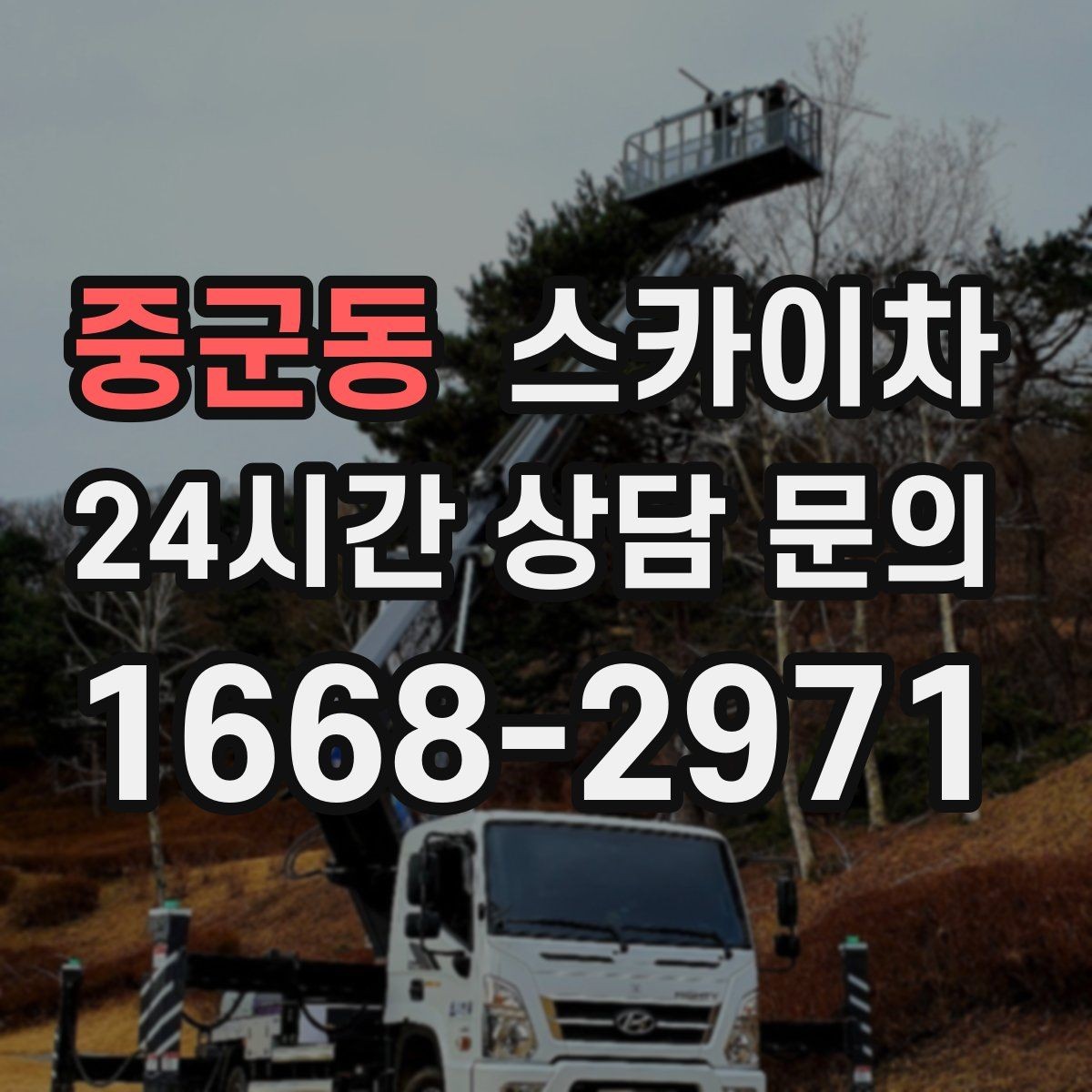 중군동 스카이차 높이와 작업 시간에 따른 비용 기준