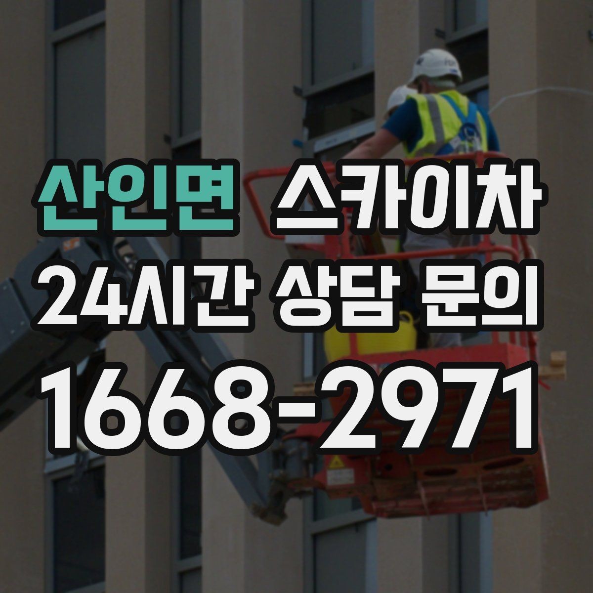 산인면 스카이차 가로수 가지치기 작업 안전하게