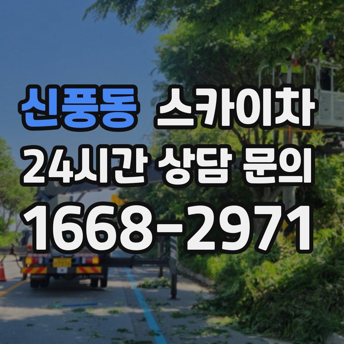 신풍동 스카이차 간판과 조명 작업을 동시에 진행할 때