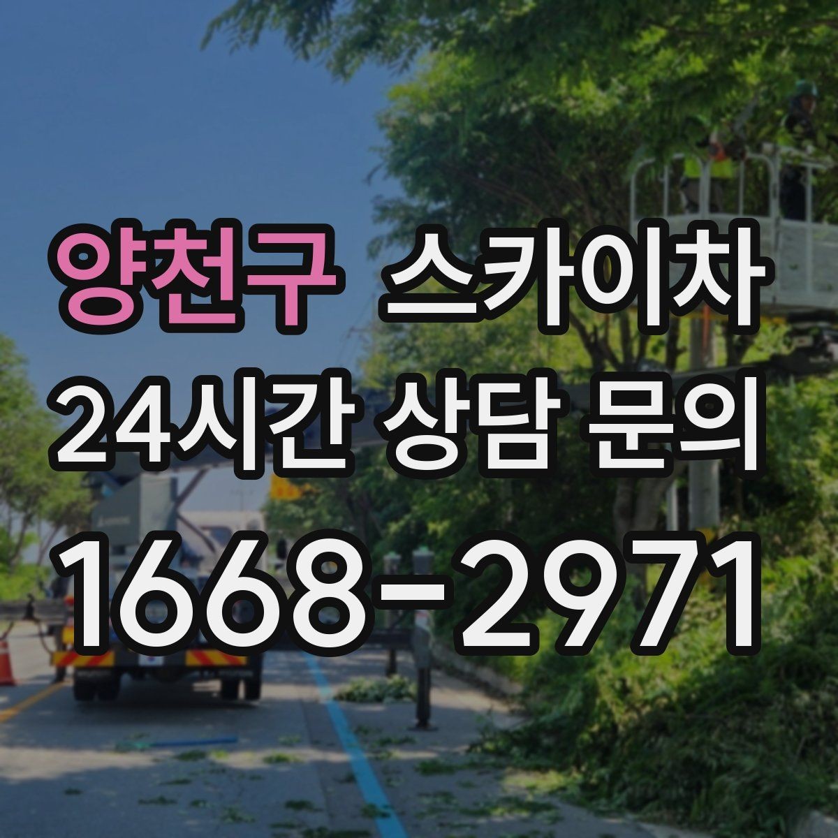 양천구 스카이차 행사장 현수막 설치를 안전하게