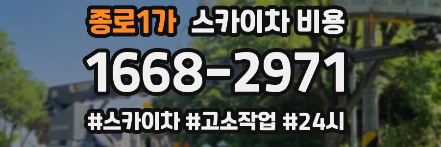 종로1가 스카이차 비용