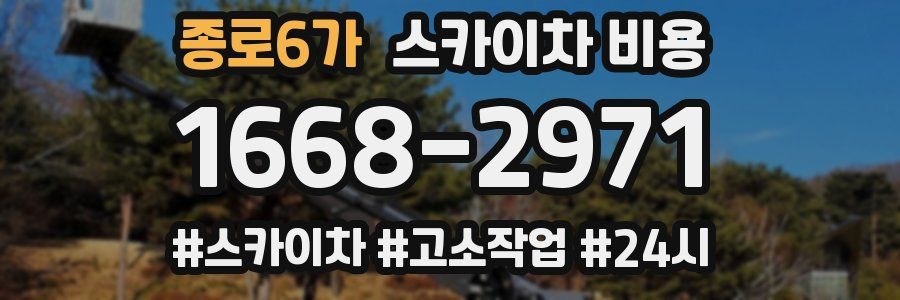 종로6가 스카이차 비용