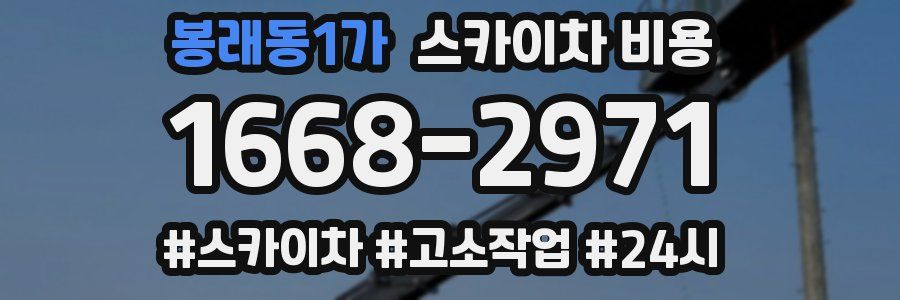 봉래동1가 스카이차 비용