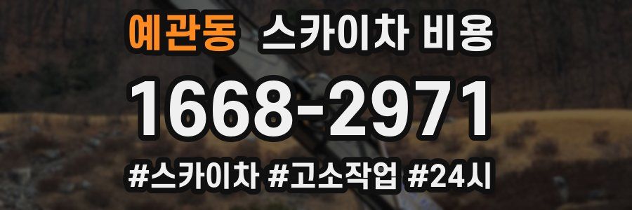 예관동 스카이차 비용