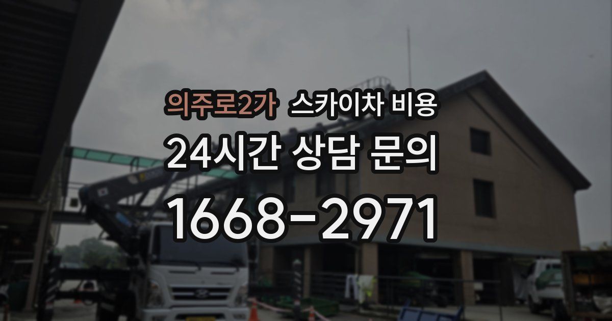 의주로2가 스카이차 비용