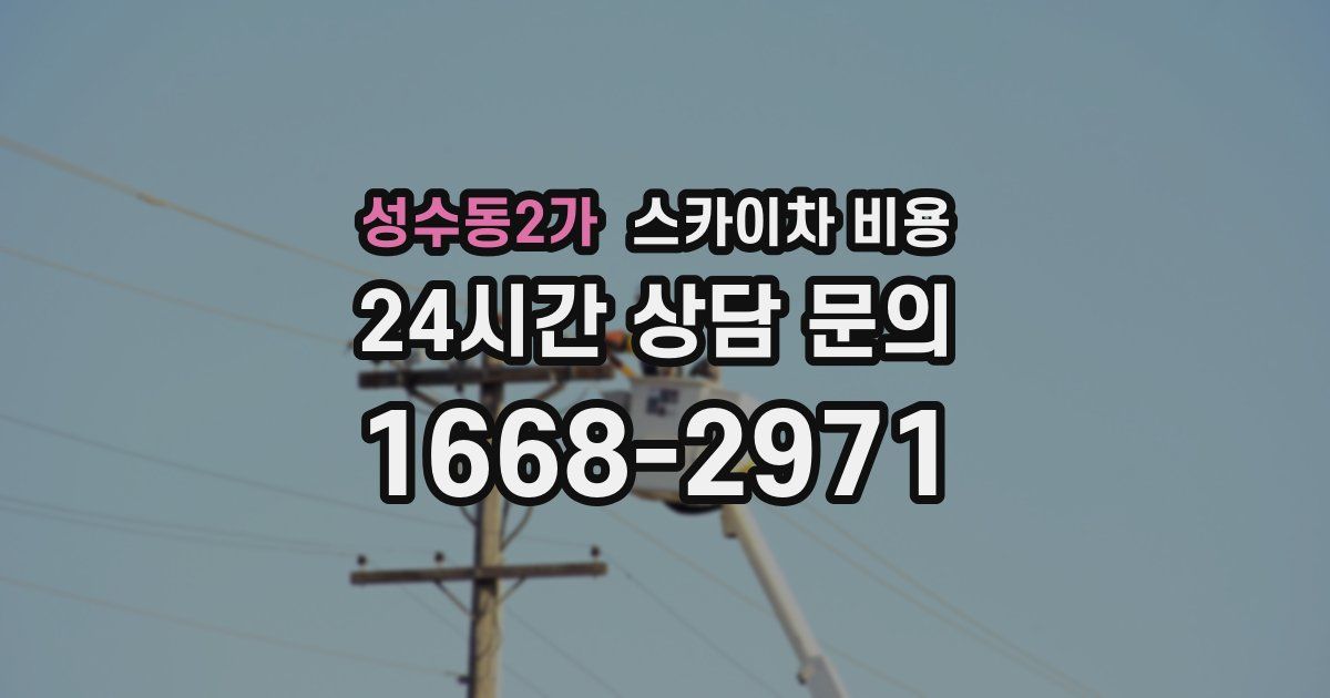 성수동2가 스카이차 비용