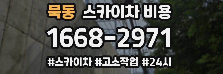 묵동 스카이차 비용