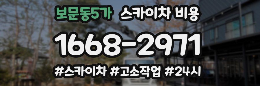 보문동5가 스카이차 비용