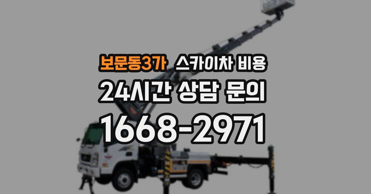 보문동3가 스카이차 비용