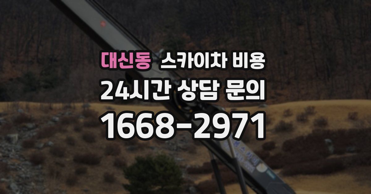 대신동 스카이차 비용