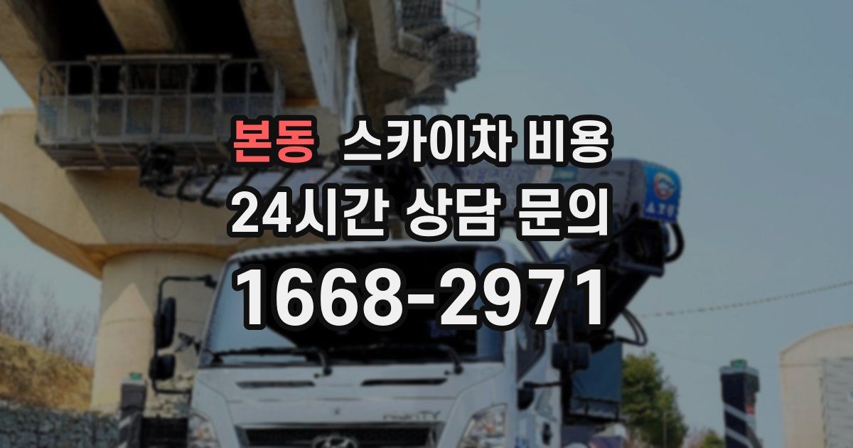 본동 스카이차 비용