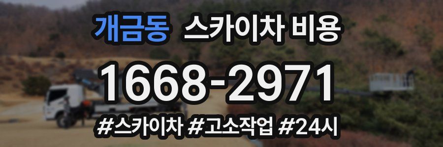 개금동 스카이차 비용