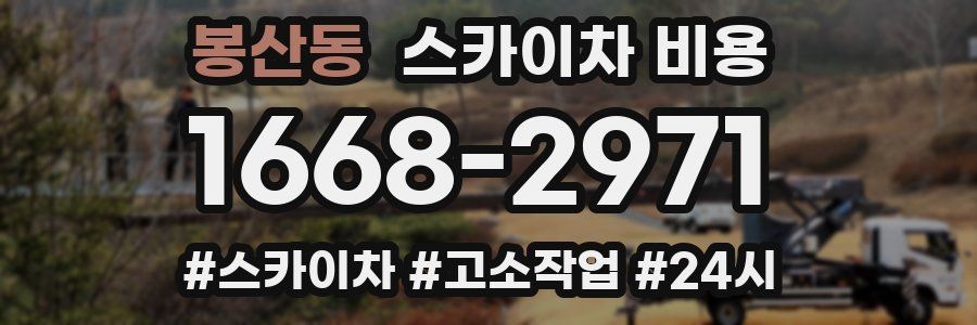 봉산동 스카이차 비용