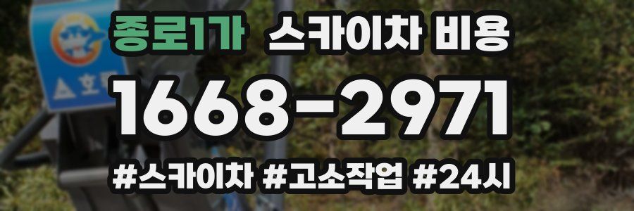 종로1가 스카이차 비용