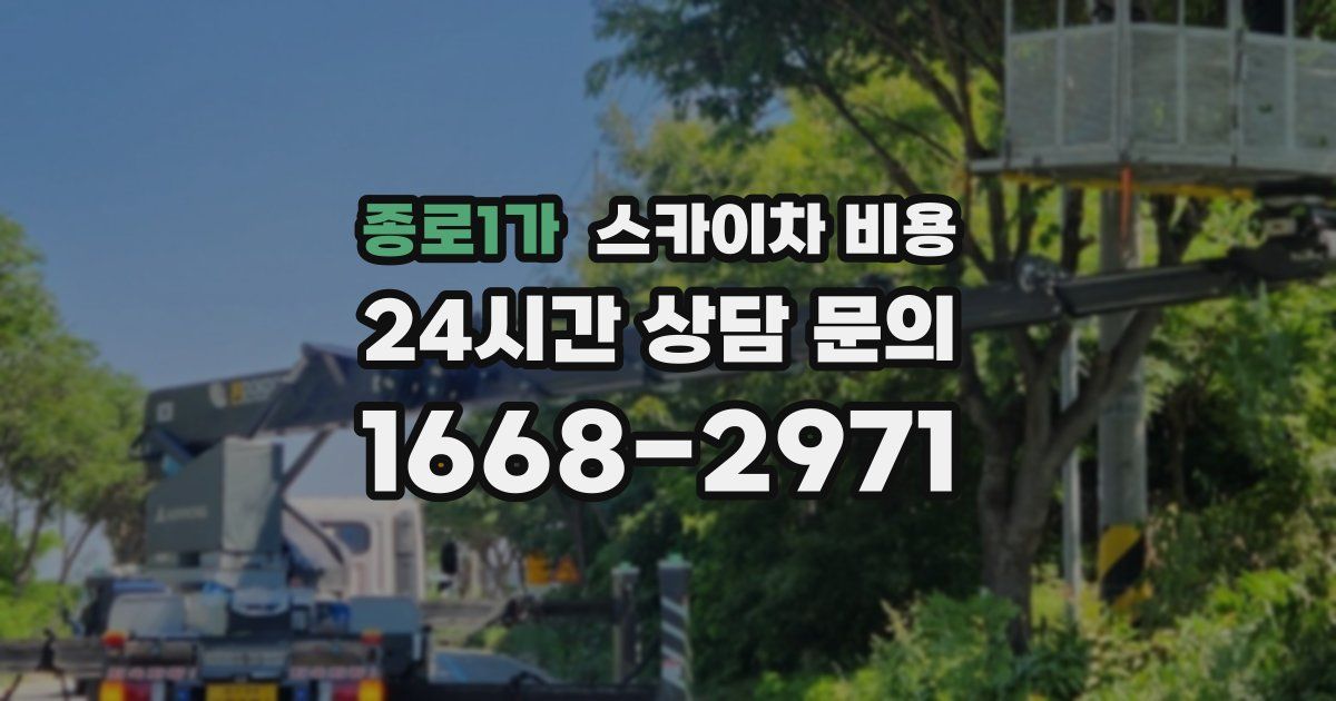 종로1가 스카이차 비용