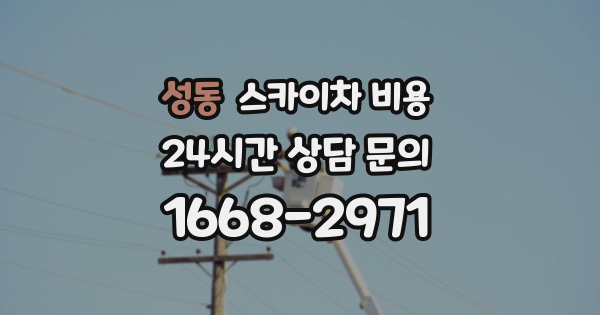 성동 스카이차 비용