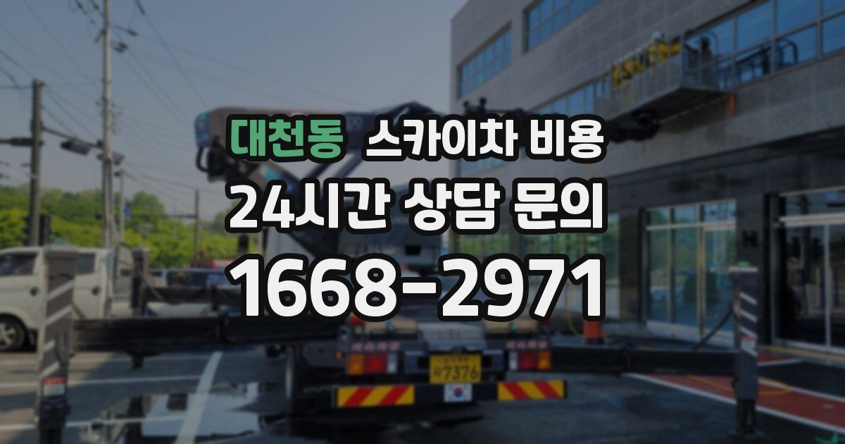 대천동 스카이차 비용