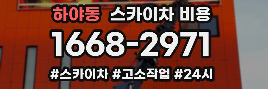 하야동 스카이차 비용