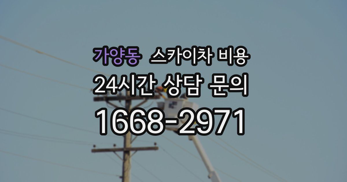 가양동 스카이차 비용