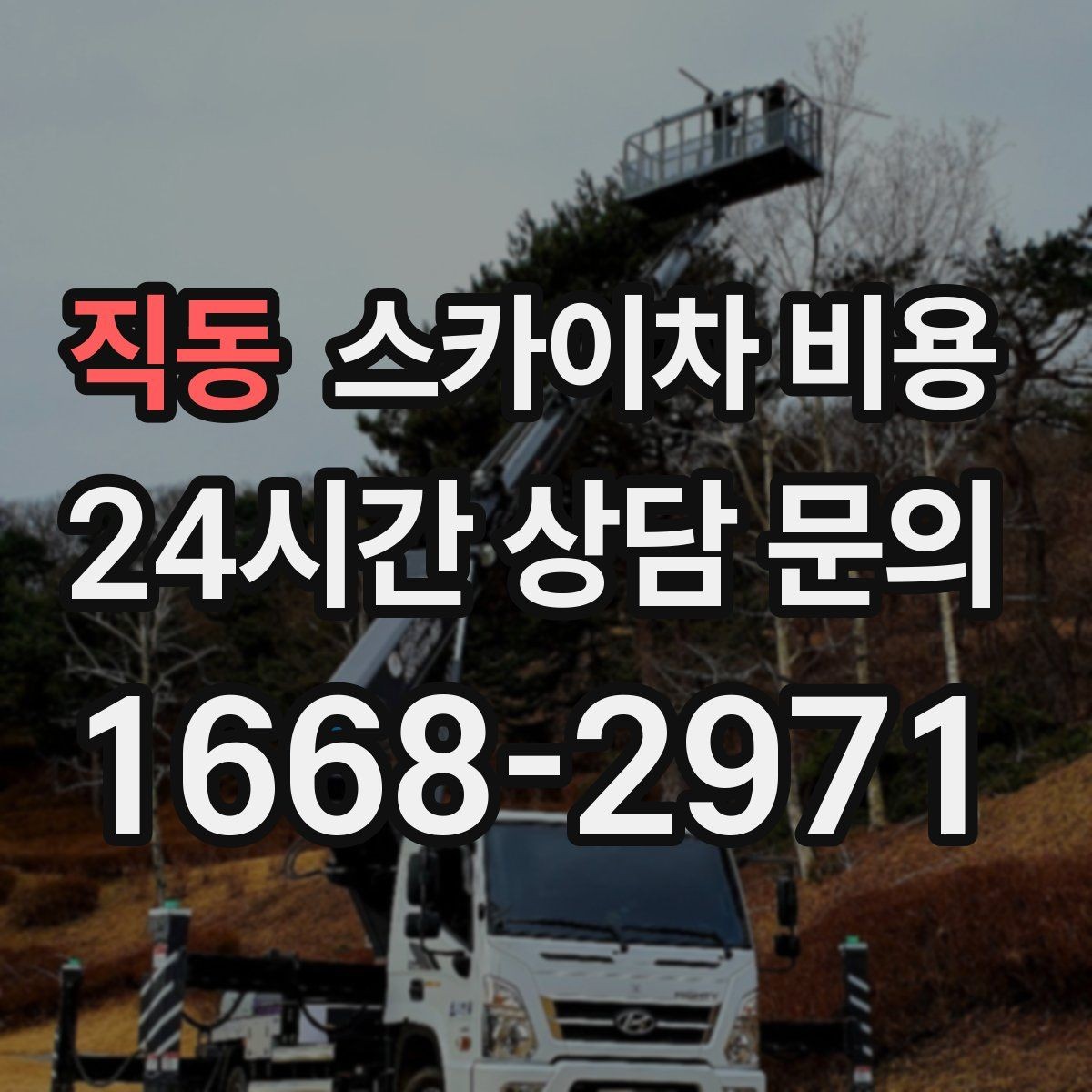 직동 스카이차 비용 작업 시간에 따라 달라질 수 있을까